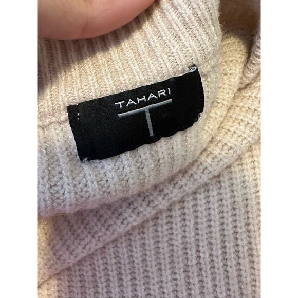 Tahari beige cream crew neck long sleeves sweater size XS - Picture 5 of 14